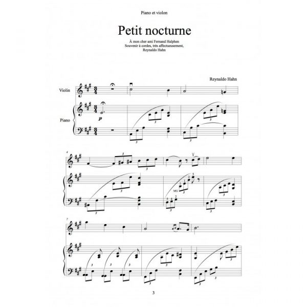 Reynaldo Hahn - Petit Nocturne pour violon et piano