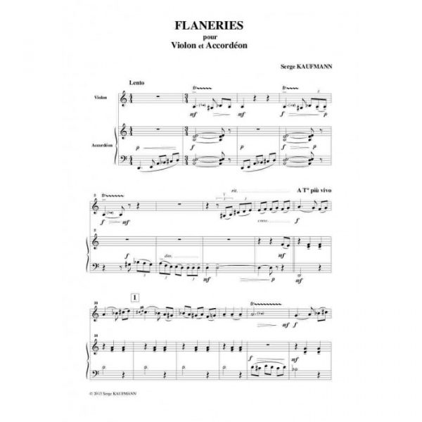Serge Kaufman - Flaneries pour violon et accordéon