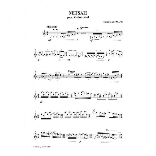 Serge Kaufman - Netsah, Chant pour violon seul