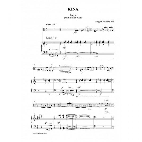 Serge Kaufman - Kinah, Elégie pour alto et piano