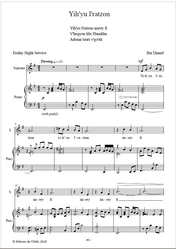 Daniel - Four Shabbat melodies for choir and piano - Imagen 5