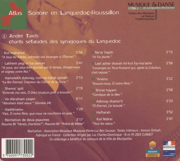 André Taïeb, Chants séfarades des synagogues du Languedoc – Bild 2